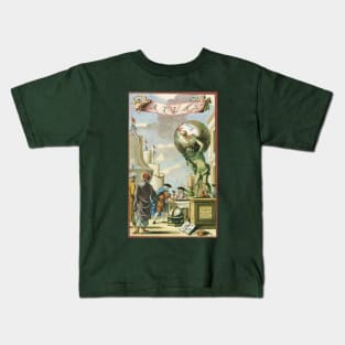 Vintage c. 1650 Atlas Frontispiece Kids T-Shirt